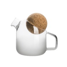 모모 코르크마개 빈티지 유리 티 포트 주전자 S, 투명, 250ml, 1개
