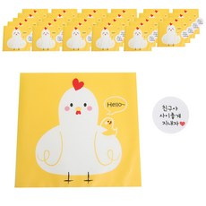 自黏咕咕雞袋 500入 + 圓形好好相處貼紙 500入 套組, 白色(貼紙), 1套