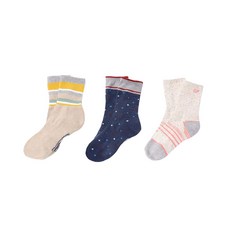 BALLOP 女式徒步襪 3 件套, 米色、海軍藍、象牙色
