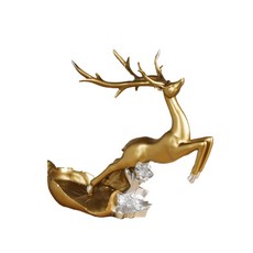 向前奔跑的鹿造型紅酒架, 金色, 1個