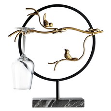 6個新的裝飾酒杯衣架, 金色+黑色, 1個