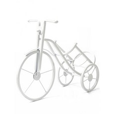 Living S 歐式鐵製自行車紅酒架, 白色, 1個