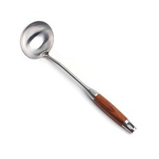 kocaco 玫瑰木柄 啞光不銹鋼 304 勺長 34cm, 混色, 1支