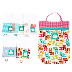 Coney Island 男童毛巾組 5入+防水收納袋 F款, 混色, 1套