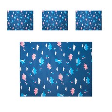 The Happy 防水塗層餐墊 4入, 恐龍 海軍藍, 41 x 31 cm