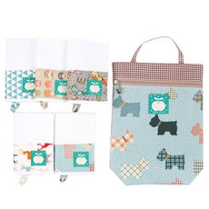 Coney Island 圖案印花拼接掛繩毛巾組+防水手提袋 D款, 混色, 1套