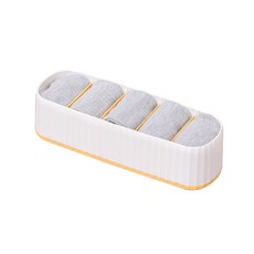 襪子收納盒 5格 白黃色 YT_RA1501, 1個