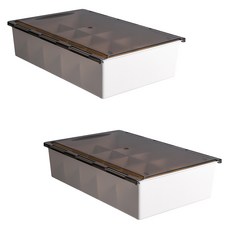 透明蓋襪子收納盒 15格 棕色 YT_RA1502, 2個