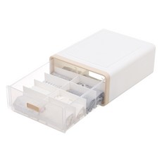 抽屜式內衣褲收納盒 塑膠盒 10格 YT_RA1505, 1個, 米色