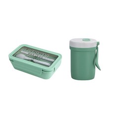 Pop Minds 午餐盒餐具套組 + 湯湯容器套組, 綠色, 1套