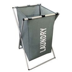 Hanttam工作室 可折疊單格洗衣籃, 灰色, 1個