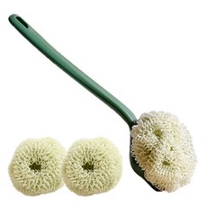 와다다샵 모던 컬러 탈착가능한 디자인 수세미 브러쉬 그린 + 리필 2p, 1세트