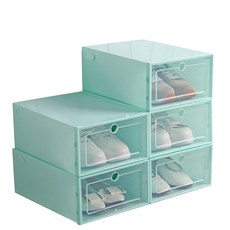 家裡真好家用塑膠鞋收納箱 薄荷色, 5個