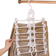 Mobeuri 6段折疊式褲子衣架, 白色的, 2個