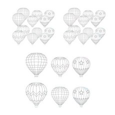 熱氣球著色掛飾組 1號款 5入+2號款 5入, 男女通用
