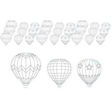 熱氣球著色掛飾組 2號款 10入, 男女通用