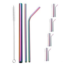 ARTBENI 不鏽鋼吸管4件組 全息藍色, 5套