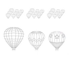 熱氣球著色掛飾組 1號款 10入, 男女通用