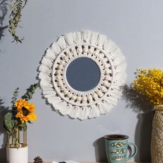 花邊珠飾牆鏡 2 件, 象牙