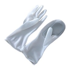 설거지 수세미 브러쉬 고무 장갑 M, 그레이, 1세트, 중(M)