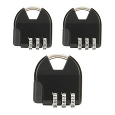 3位數密碼掛鎖 黑色, 3個