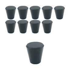 Popminds 鋁製簡約抽屜門把 黑色 20mm, 10個