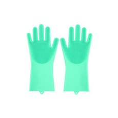 廚房矽膠手套雙手套組 34 x 16cm, 薄荷綠色, 1組