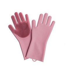 矽膠菜瓜布橡膠手套, 紫色, 1個