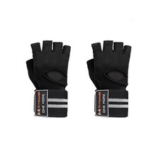 모먼트 헬스 장갑 손목 보호용 스포츠 반장갑 2p 세트, 블랙그레이