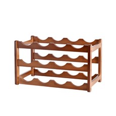 家用原木酒架 3層 12格, 單色, 1個