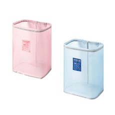 Vigesco 免鑽孔壁掛式折疊洗衣籃 2件組, 紅色, 藍色, 1套