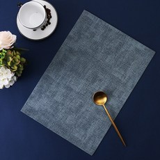 Kitchen Awesome 皮革方形餐墊 2件組, 藍色, 43 x 30 cm