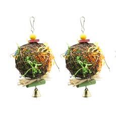 유진토피아 키워도 원형 앵무새 장난감, 혼합색상, 2개