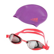 adidas 愛迪達 兒童泳鏡 + 泳帽套組 DQ, 混合色(DQ1712)