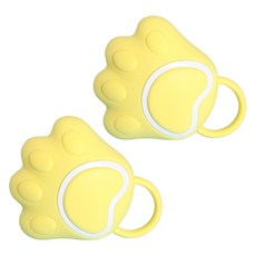 Bizesco 貓咪手掌矽膠沐浴身體刷, 黃色, 1入, 2個