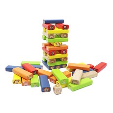 LEO&FRIENDS Wood Zoo Block Jenga, 混色
