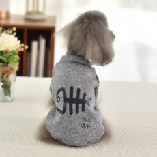 잇곰 반려동물 생선 니트 스웨터, 그레이, 1개