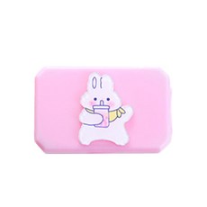 귀여운 캐릭터 아크릴 휴대용 컴팩트 렌즈통 케이스 세트, 08, 1세트