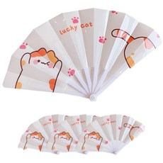 引人羨慕的目光 夏季必備單品 便攜式摺疊扇, 幸運貓, 4個