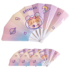 부러워서 나만 쳐다봐 여름 완소템 휴대용 접이식 부채, 우주모험, 4개