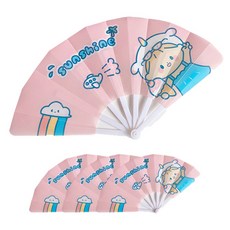 부러워서 나만 쳐다봐 여름 완소템 휴대용 접이식 부채, 썬샤인, 4개
