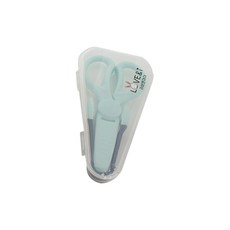 러브앤아이 휴대용 세라믹 가위 집게 세트, 가위 + 보호캡 + 집게 + 케이스, 민트, 1세트