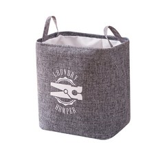 Mobelly 布料大容量洗衣籃, 灰色, 1個