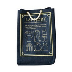 Mobelli 大容量丹寧洗衣籃, 藍色, 1個