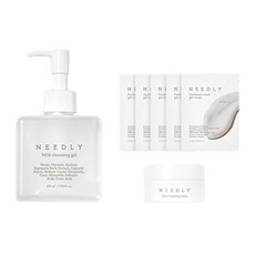 NEEDLY 弱酸性舒缓泡沫洗臉慕斯 235ml+弱酸性舒缓乳霜 10ml+水楊酸維他命B5凝霜 1.5ml 5入, 1組