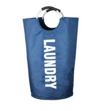 丹寧布洗衣提袋 L號, 藍色, 1個