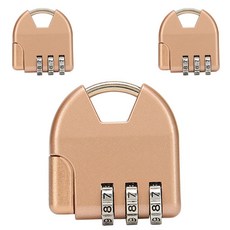 3位數密碼掛鎖 玫瑰金, 3個