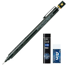 Pentel 飛龍文具 Graph 1000 FOR PRO 自動鉛筆 PG1009 + AIN HB 筆芯 + 橡皮擦套組, 0.9mm, 1套