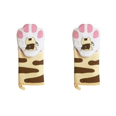 Junda Shop貓腳微波爐烤箱用廚房手套, 有斑點的, 2個