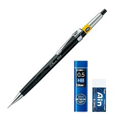 Pentel 飛龍文具 Graph自動鉛筆 PG5-AD + AIN HB + 橡皮擦套組, 0.5mm, 1套